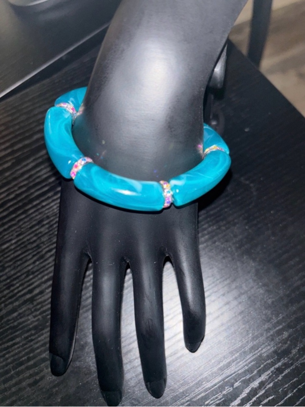 REESELYN CREATIONS Handcrafted Stretch Tube Bangles w/ Rhinestone Spacers - Picture 4 of 11